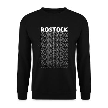Rostock Germany City Font Skyline Home - Unisex Sweatshirt - black - Front - Alina (178cm) & Michal (187cm)