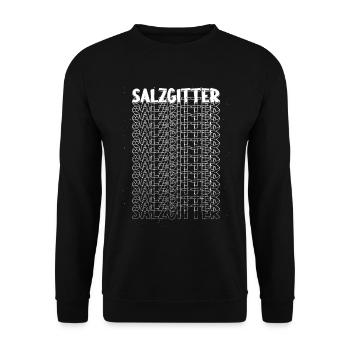 Salzgitter Germany City Font Skyline - Unisex Sweatshirt - black - Front - Alina (178cm) & Michal (187cm)