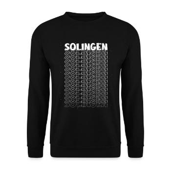 Solingen Germany City Font Skyline Home - Unisex Sweatshirt - black - Front - Alina (178cm) & Michal (187cm)