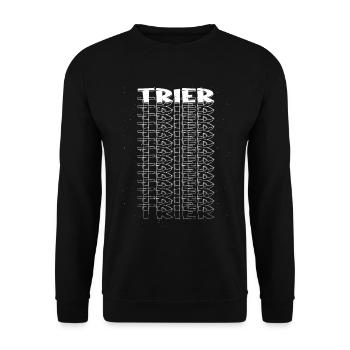 Trier Germany City Font Skyline Home - Unisex Sweatshirt - black - Front - Alina (178cm) & Michal (187cm)