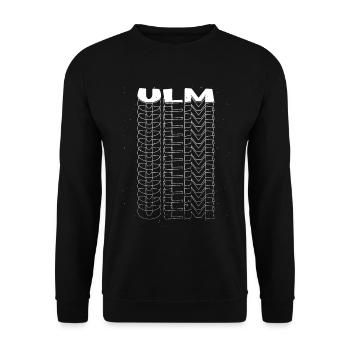 Ulm Deutschland Stadt Schrift Skyline Heimat - Unisex Pullover - Schwarz - Vorne - Alina (178cm) & Michal (187cm)