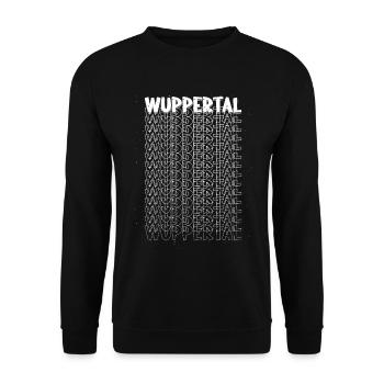 Wuppertal Deutschland Stadt Schrift Skyline Heimat - Unisex Pullover - Schwarz - Vorne - Alina (178cm) & Michal (187cm)