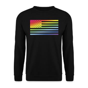 Stars And Stripes / Rainbow Flag (America) - Unisex Sweatshirt - black - Front - Alina (178cm) & Michal (187cm)