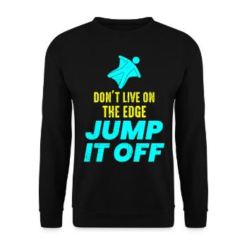 Wingsuit fliegen Base Jumping Fallschirmspringen Wingsuiting - Unisex Pullover - Schwarz - Vorne - Alina (178cm) & Michal (187cm)