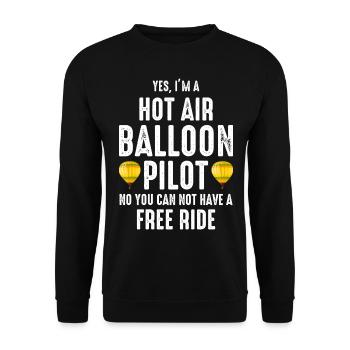 Hot Air Ballooning Hopper Balloon Pilot Balloonist - Unisex Sweatshirt - black - Front - Alina (178cm) & Michal (187cm)