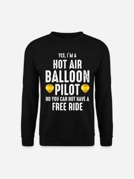 Heißluftballonfahrt Trichter Ballon Pilot Ballonfahrer - Unisex Pullover - Schwarz