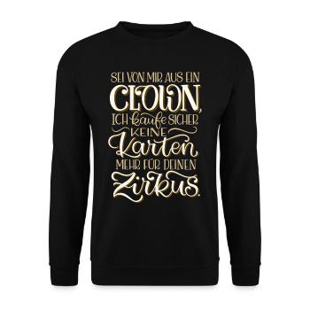 Clown Zirkus - Unisex Pullover - Schwarz - Vorne - Alina (178cm) & Michal (187cm)