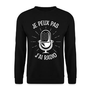 Je peux pas j'ai radio. Cadeau animateur radio. - Sweat-shirt Unisexe - noir - Devant - Alina (178cm) & Michal (187cm)