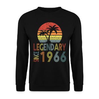 Legendary since 1966 - Unisex Pullover - Schwarz - Vorne - Alina (178cm) & Michal (187cm)