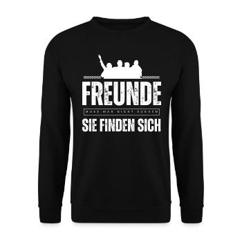 Beste Freunde FREUND Kumpel Kumpels - Unisex Pullover - Schwarz - Vorne - Alina (178cm) & Michal (187cm)
