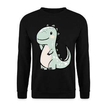 Cute dinosaur - Unisex Sweatshirt - black - Front - Alina (178cm) & Michal (187cm)