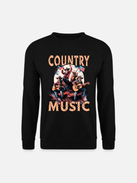 Country Musik Gitarre Sänger Western USA Vintage - Unisex Pullover - Schwarz