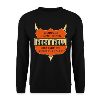 Kein Rock 'n' Roll Im Himmel, Lieber Zur Hölle! 3C - Unisex Pullover - Schwarz - Vorne - Alina (178cm) & Michal (187cm)