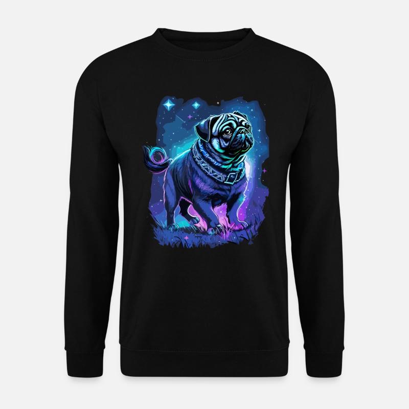 Pug Dog Midnight Magic - Unisex Sweatshirt - black