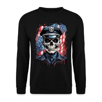 USA Police Heroes - Unisex Sweatshirt - black - Front - Alina (178cm) & Michal (187cm)