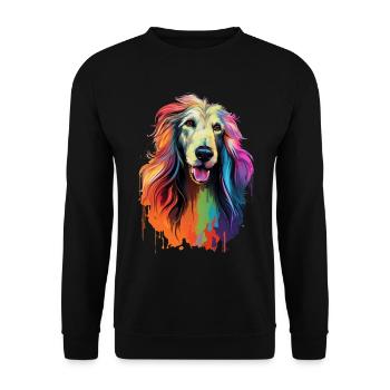 Chien de chien Afghan Afghan coloré - Sweat-shirt Unisexe - noir - Devant - Alina (178cm) & Michal (187cm)