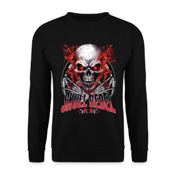 Crâne Crâne Squelette Moto Biker Gang - Sweat-shirt Unisexe - noir - Devant - Alina (178cm) & Michal (187cm)