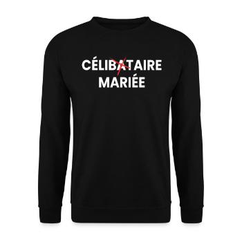 Humour Célibataire Mariée - evjf - EVJF - Sweat-shirt Unisexe - noir - Devant - Alina (178cm) & Michal (187cm)