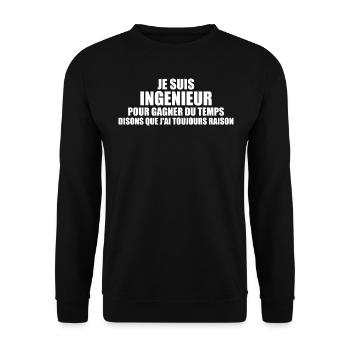 Ingénieurie - Mécanique - Ingenieurs - Ingenieur - Sweat-shirt Unisexe - noir - Devant - Alina (178cm) & Michal (187cm)