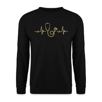 Stethoskop Pulsfrequenz - Veterinärmedizin - Unisex Pullover - Schwarz - Vorne - Alina (178cm) & Michal (187cm)