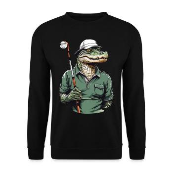 Crocodile Golfer Design Esthétique Streetwear - Sweat-shirt Unisexe - noir - Devant - Alina (178cm) & Michal (187cm)