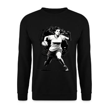 Handball player streetwear Iconic style - Unisex Sweatshirt - black - Front - Alina (178cm) & Michal (187cm)