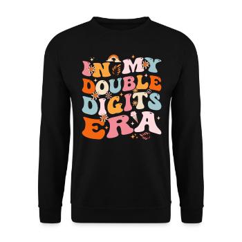 In My Double Digits Era 10 Year Old 10th Birthday - Unisex Sweatshirt - black - Front - Alina (178cm) & Michal (187cm)