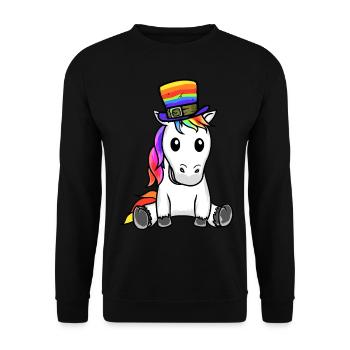 LGBT Arc-en-ciel Licorne Arc-en-ciel Drapeau Gay Pride - Sweat-shirt Unisexe - noir - Devant - Alina (178cm) & Michal (187cm)