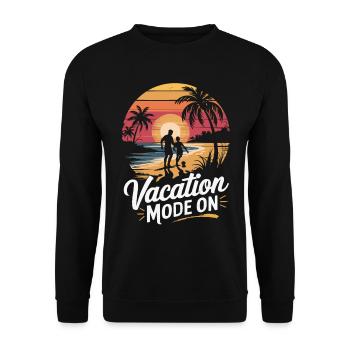 Father and son football holiday beach retro vintage - Unisex Sweatshirt - black - Front - Alina (178cm) & Michal (187cm)