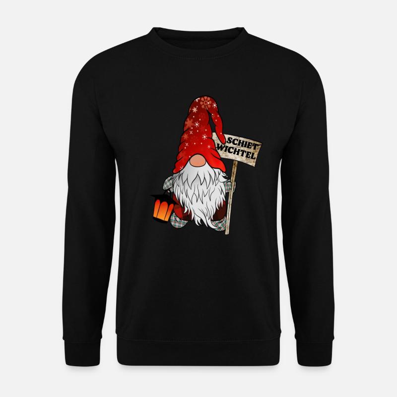Schiet Wichtel – Norddeutscher Weihnachtsgnom - Unisex Pullover - Schwarz