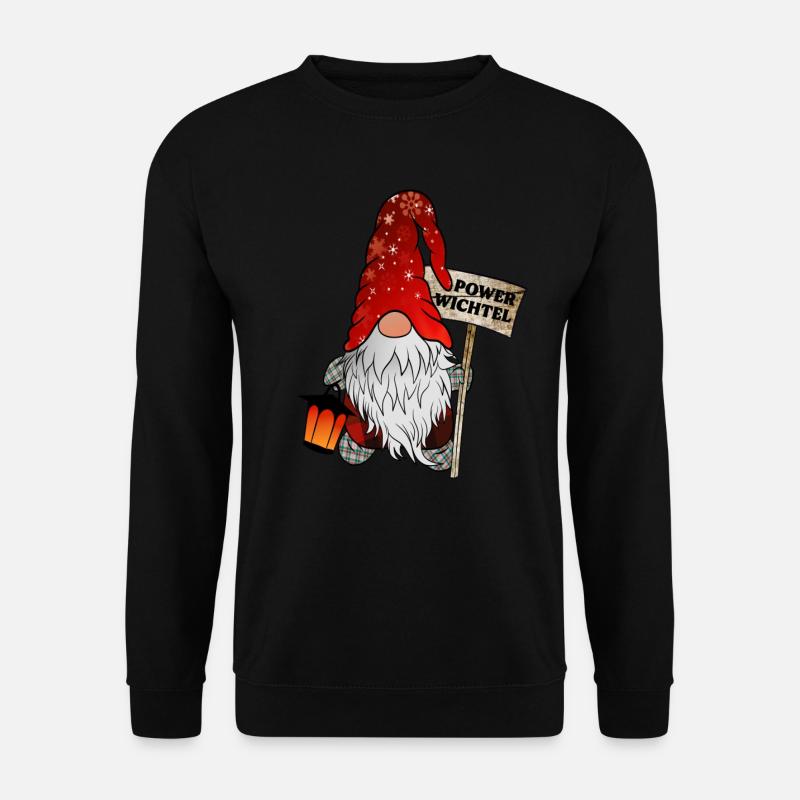 Power Wichtel Weihnachtsgnom - Unisex Pullover - Schwarz