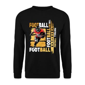 Joueur de football américain USA America Sports Gold - Sweat-shirt Unisexe - noir - Devant - Alina (178cm) & Michal (187cm)