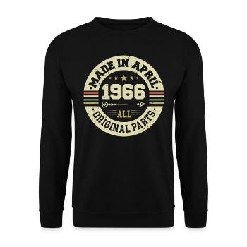 Anniversaire avril 1966 - Cadeau d’anniversaire 59 - Sweat-shirt Unisexe - noir - Devant - Alina (178cm) & Michal (187cm)