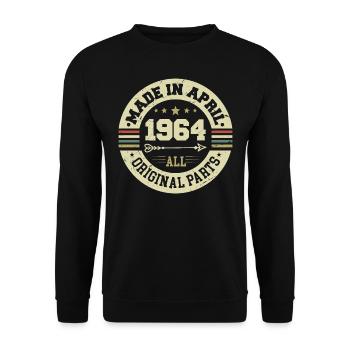 Birthday april 1964 - 61st birthday gift - Unisex Sweatshirt - black - Front - Alina (178cm) & Michal (187cm)