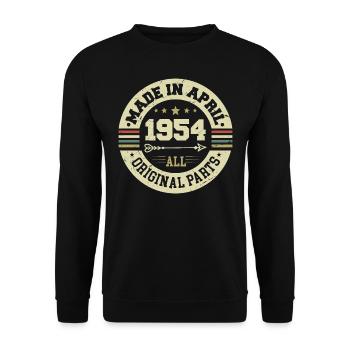 Birthday april 1954 - 71st birthday gift - Unisex Sweatshirt - black - Front - Alina (178cm) & Michal (187cm)