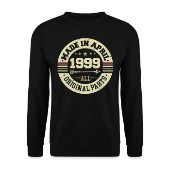 Birthday april 1999 - 26th birthday gift - Unisex Sweatshirt - black - Front - Alina (178cm) & Michal (187cm)