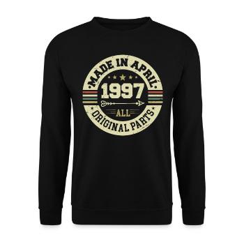 Birthday april 1997 - 28th birthday gift - Unisex Sweatshirt - black - Front - Alina (178cm) & Michal (187cm)