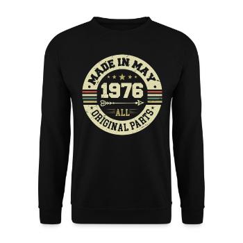Mai 1976 Jahrestag Mai 1976 Geburtstag May 1976 - Unisex Pullover - Schwarz - Vorne - Alina (178cm) & Michal (187cm)