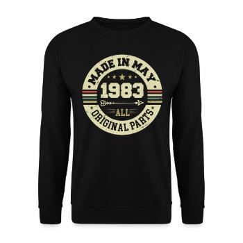 Mai 1983 Jahrestag Mai 1983 Geburtstag May 1983 - Unisex Pullover - Schwarz - Vorne - Alina (178cm) & Michal (187cm)