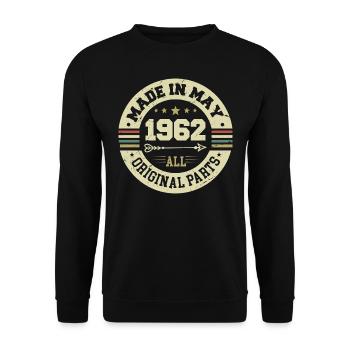 Mai 1962 Jahrestag Mai 1962 Geburtstag May 1962 - Unisex Pullover - Schwarz - Vorne - Alina (178cm) & Michal (187cm)