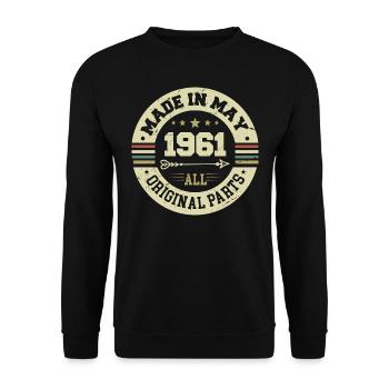 May 1961 Anniversary May 1961 Birthday May 1961 - Unisex Sweatshirt - black - Front - Alina (178cm) & Michal (187cm)