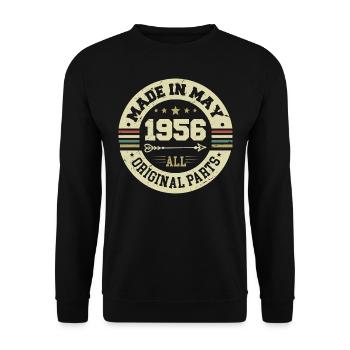 May 1956 Anniversary May 1956 Birthday May 1956 - Unisex Sweatshirt - black - Front - Alina (178cm) & Michal (187cm)