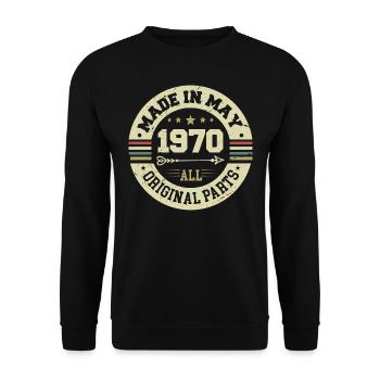 Mai 1970 Jahrestag Mai 1970 Geburtstag May 1970 - Unisex Pullover - Schwarz - Vorne - Alina (178cm) & Michal (187cm)
