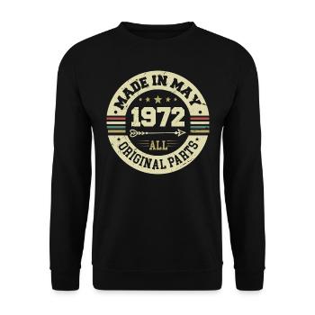Mai 1972 Jahrestag Mai 1972 Geburtstag May 1972 - Unisex Pullover - Schwarz - Vorne - Alina (178cm) & Michal (187cm)