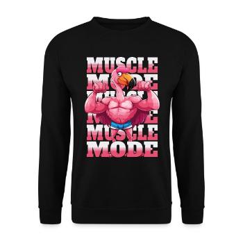 Flamingo Muscles Fitness Bodybuilding Muscle Fashion - Unisex Sweatshirt - black - Front - Alina (178cm) & Michal (187cm)