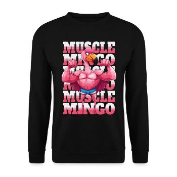 Flamant rose Muscles Fitness Musculation Drôle Humour - Sweat-shirt Unisexe - noir - Devant - Alina (178cm) & Michal (187cm)
