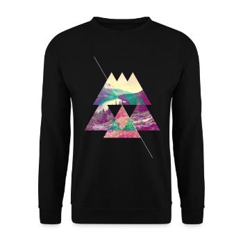 Nature Wilderness Mountains Mountaineering Hiking Climbing - Unisex Sweatshirt - black - Front - Alina (178cm) & Michal (187cm)
