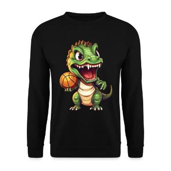 Basket-ball dinosaure T-Rex joueur de basket-ball - Sweat-shirt Unisexe - noir - Devant - Alina (178cm) & Michal (187cm)