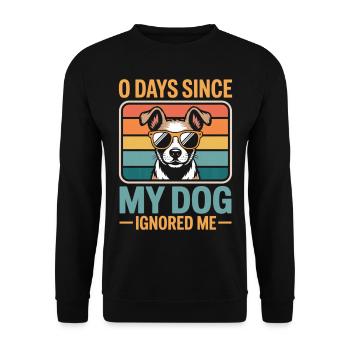 0 Days Since My Cat Ignored Me Cat Lover - Unisex Pullover - Schwarz - Vorne - Alina (178cm) & Michal (187cm)