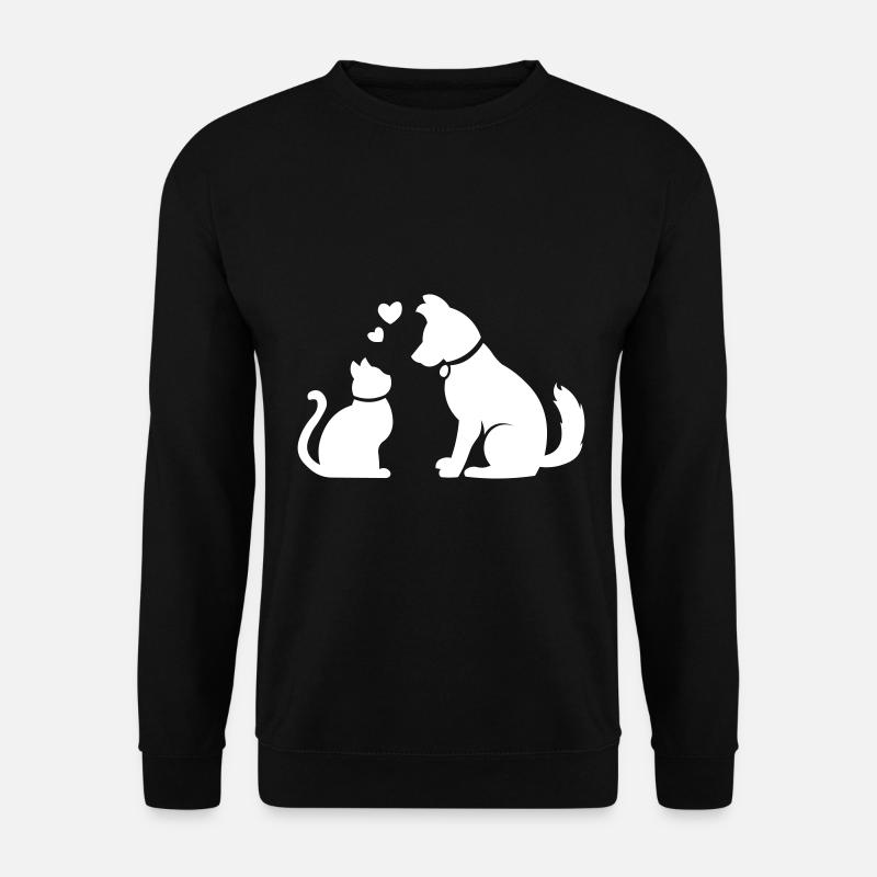 Chat mignon et chien / chat mignon et chien / cadeau - Sweat-shirt Unisexe - noir
